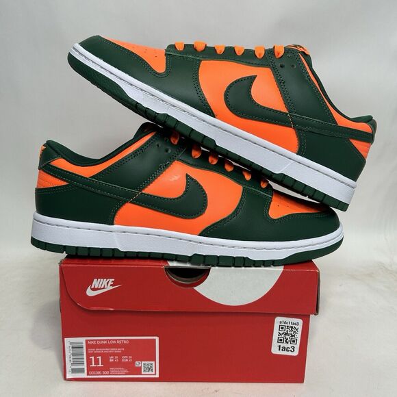 Nike Shoes Dunk Low Retro “Miami Hurricanes/Green Orange” 2024